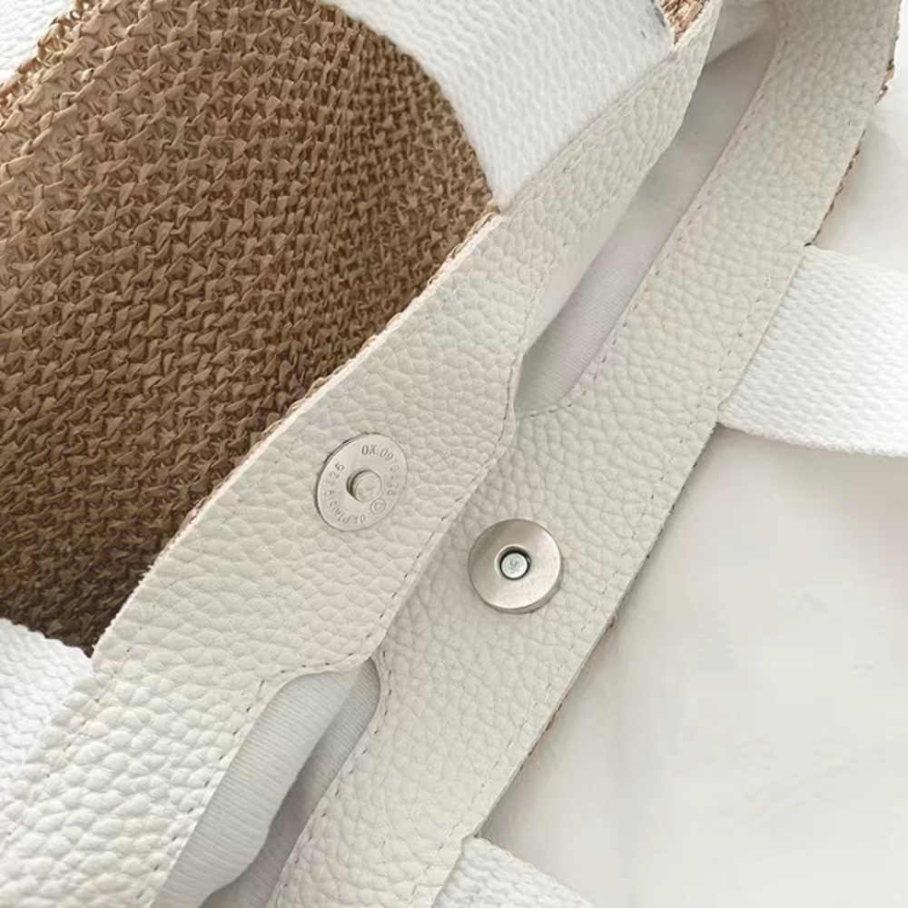 Sunshine Vibez Small Tote Bag, Beach Bag, Straw Tote Handbag White Handle New! - Picture 5 of 8